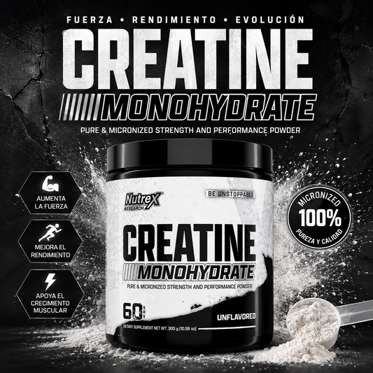 💪 Creatina Monohidratada Nutrex Research – 300 g | 60 Porciones