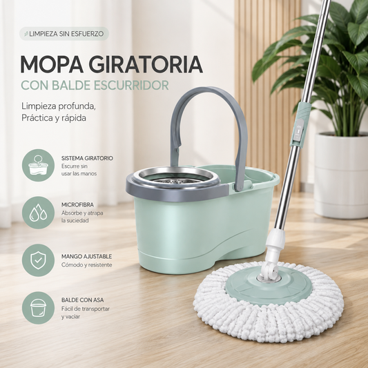 ✨ Mopa Giratoria con Balde Escurridor